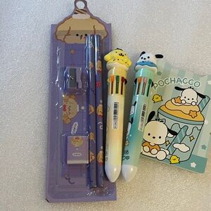 Cute Pochacco Stationery Set with Pens and Sharpener
